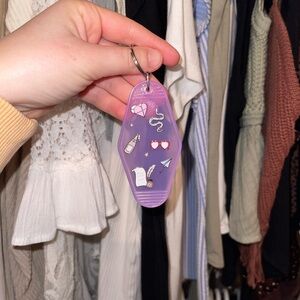 Purple Keychain with Fun Taylor Swift Icons